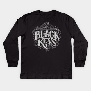 black keys reverse white Kids Long Sleeve T-Shirt